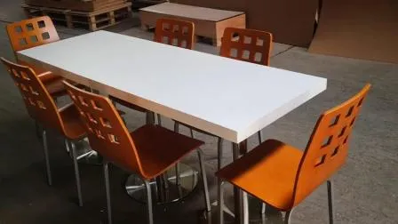 Mesa de comedor moderna de superficie sólida de piedra artificial, mesa de comedor para el hogar